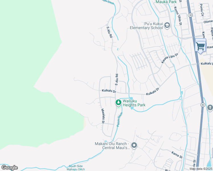 map of restaurants, bars, coffee shops, grocery stores, and more near 539 Hiilei Place in Wailuku