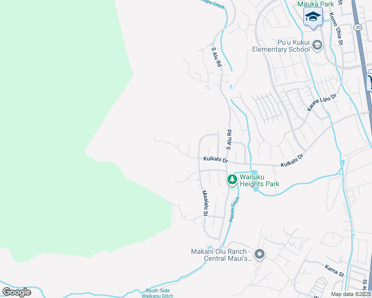 map of restaurants, bars, coffee shops, grocery stores, and more near 544 Iiwi Way in Wailuku