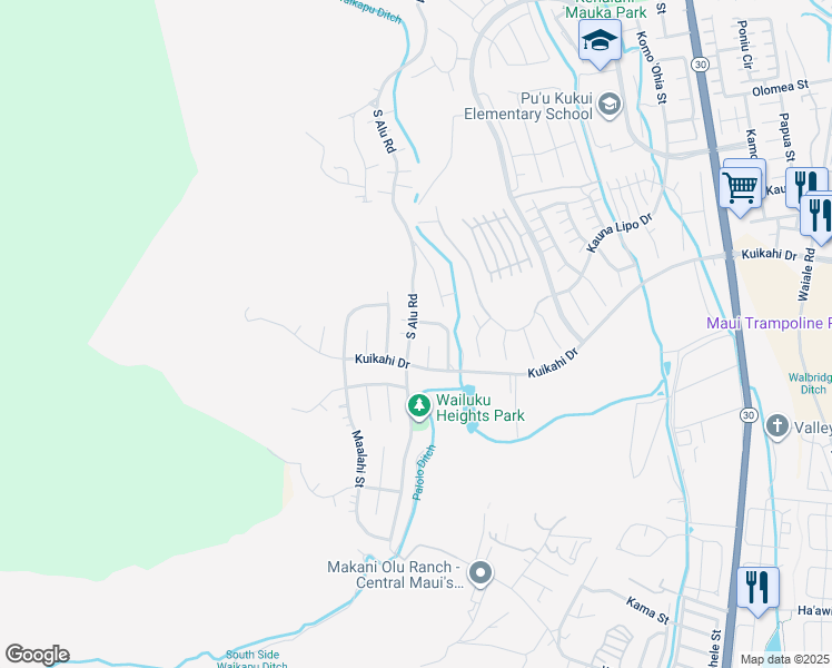 map of restaurants, bars, coffee shops, grocery stores, and more near 515 South Alu Road in Wailuku