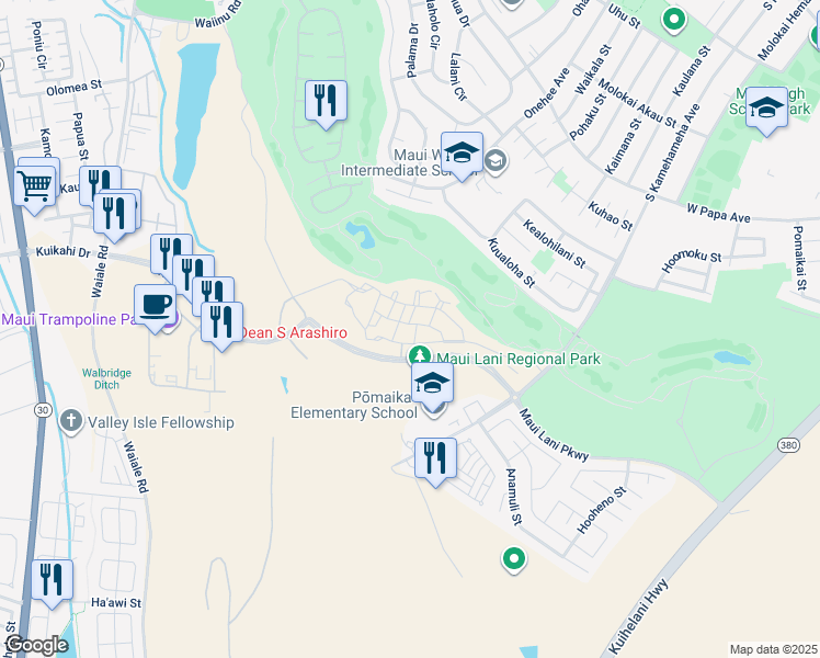 map of restaurants, bars, coffee shops, grocery stores, and more near 149 Lohena Ln in Kahului