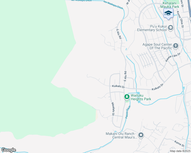 map of restaurants, bars, coffee shops, grocery stores, and more near 566 Kuikahi Drive in Wailuku