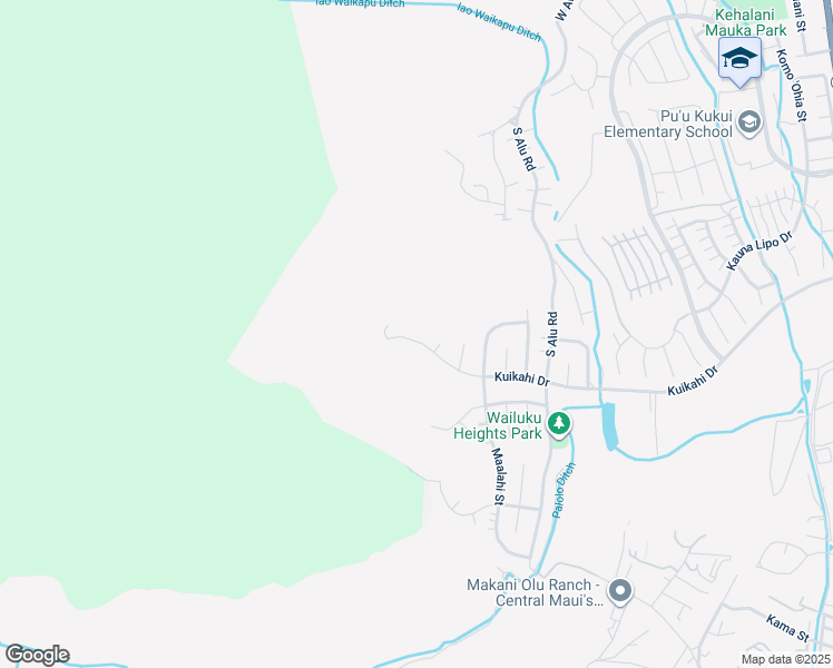 map of restaurants, bars, coffee shops, grocery stores, and more near 576 Kuikahi Drive in Wailuku