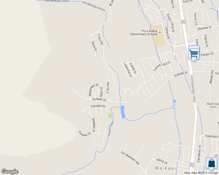 map of restaurants, bars, coffee shops, grocery stores, and more near 495 South Alu Road in Wailuku