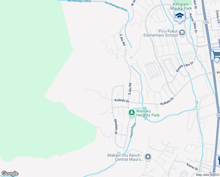 map of restaurants, bars, coffee shops, grocery stores, and more near 526 Melemele Street in Wailuku