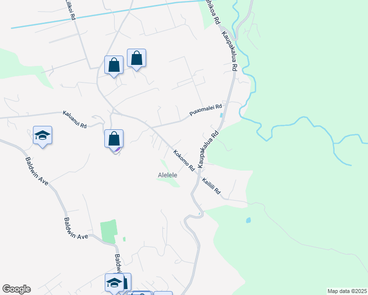 map of restaurants, bars, coffee shops, grocery stores, and more near 2811 Kokomo Road in Haiku-Pauwela