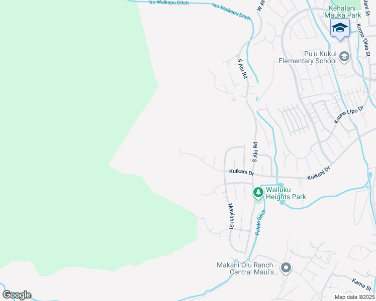 map of restaurants, bars, coffee shops, grocery stores, and more near 596 Kuikahi Drive in Wailuku