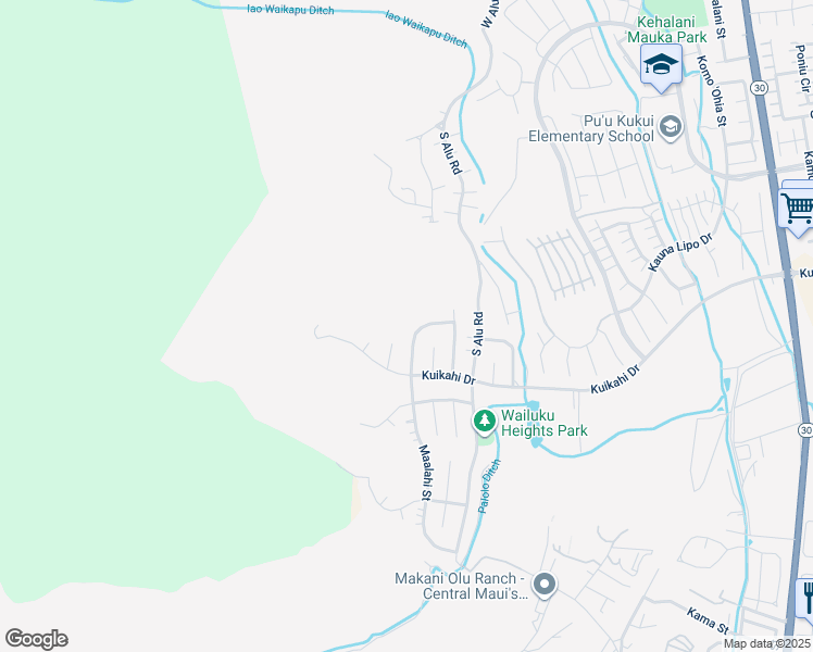 map of restaurants, bars, coffee shops, grocery stores, and more near 522 Melemele Street in Wailuku