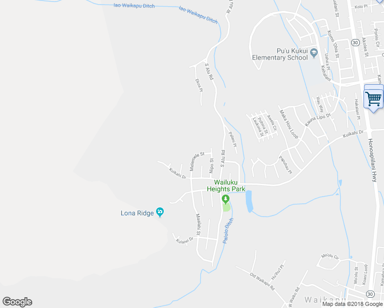 map of restaurants, bars, coffee shops, grocery stores, and more near 518 Melemele Street in Wailuku