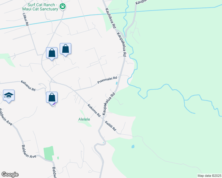 map of restaurants, bars, coffee shops, grocery stores, and more near 2728 Kaupakalua Road in Haiku-Pauwela
