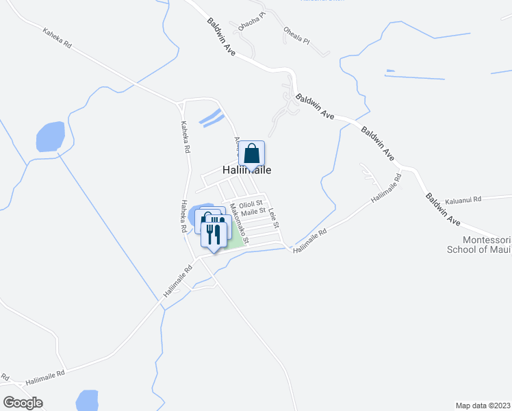 map of restaurants, bars, coffee shops, grocery stores, and more near 941 Olioli Street in Makawao