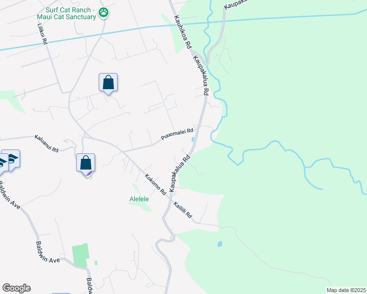 map of restaurants, bars, coffee shops, grocery stores, and more near 2726 Kaupakalua Road in Haiku-Pauwela