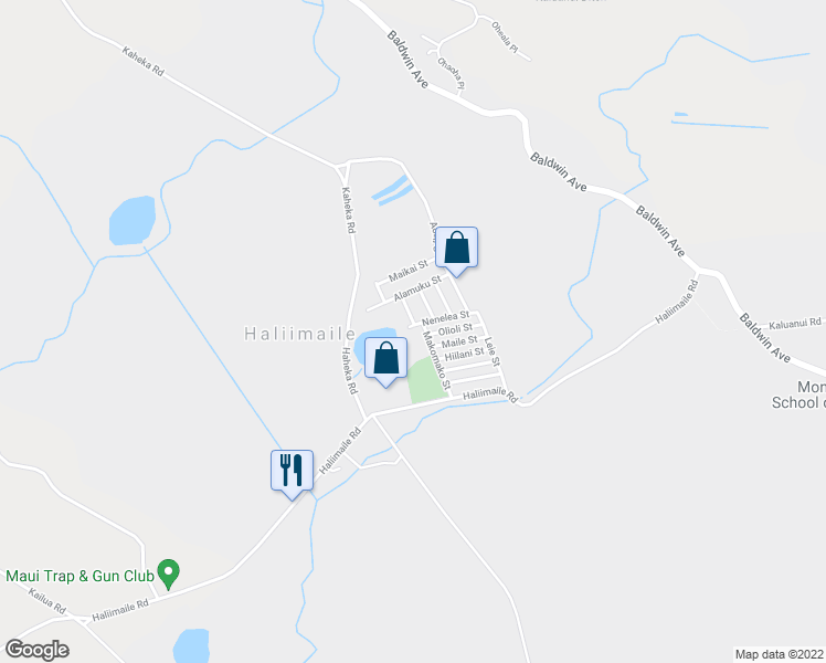 map of restaurants, bars, coffee shops, grocery stores, and more near 874 Nenelea Street in Makawao