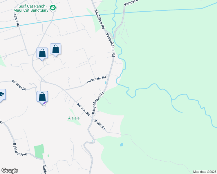 map of restaurants, bars, coffee shops, grocery stores, and more near 2695 Kaupakalua Road in Maui County