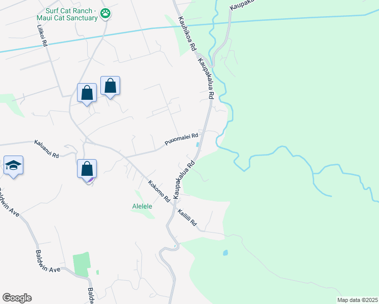 map of restaurants, bars, coffee shops, grocery stores, and more near 2726 Kaupakalua Road in Haiku-Pauwela