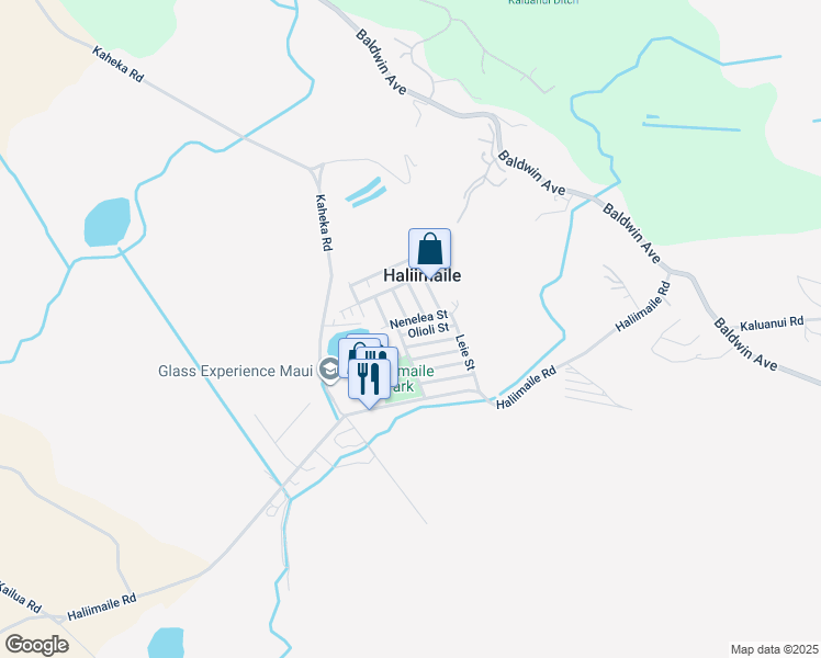 map of restaurants, bars, coffee shops, grocery stores, and more near 911 Olioli Street in Makawao