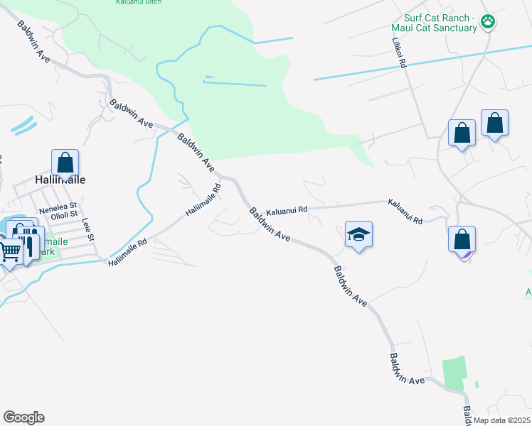 map of restaurants, bars, coffee shops, grocery stores, and more near 15 Kaluanui Road in Makawao