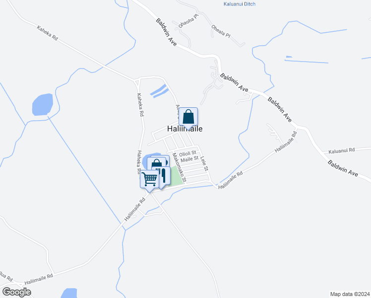 map of restaurants, bars, coffee shops, grocery stores, and more near 928 Nenelea Street in Makawao