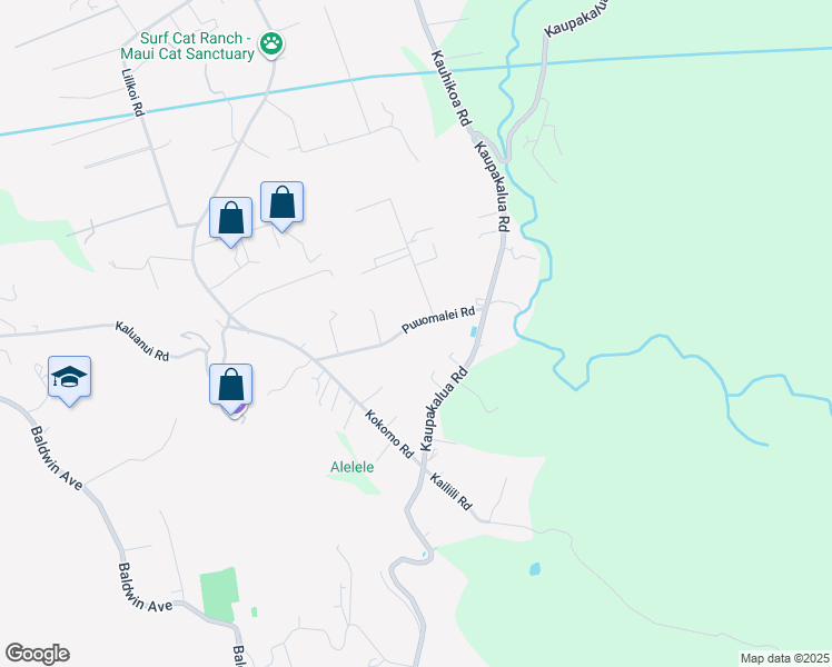 map of restaurants, bars, coffee shops, grocery stores, and more near 2640 Puuomalei Road in Haiku-Pauwela