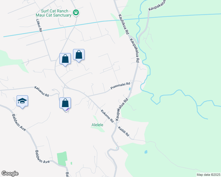 map of restaurants, bars, coffee shops, grocery stores, and more near 2619 Puuomalei Road in Haiku-Pauwela