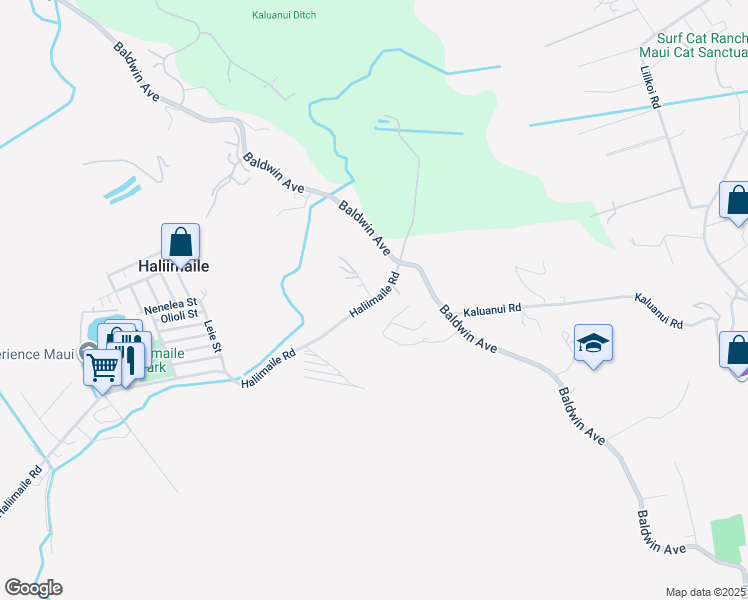 map of restaurants, bars, coffee shops, grocery stores, and more near 1641 Haliimaile Road in Makawao