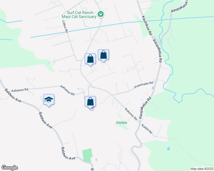 map of restaurants, bars, coffee shops, grocery stores, and more near 2673 Kokomo Road in Haiku-Pauwela