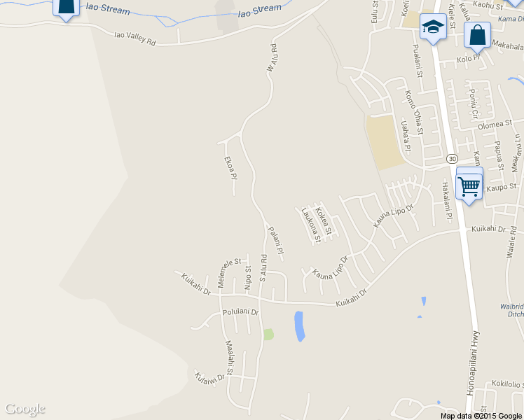 map of restaurants, bars, coffee shops, grocery stores, and more near 347 South Alu Road in Wailuku