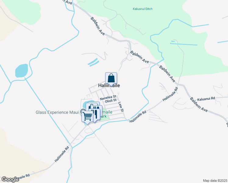 map of restaurants, bars, coffee shops, grocery stores, and more near 20 Aoiki Street in Makawao
