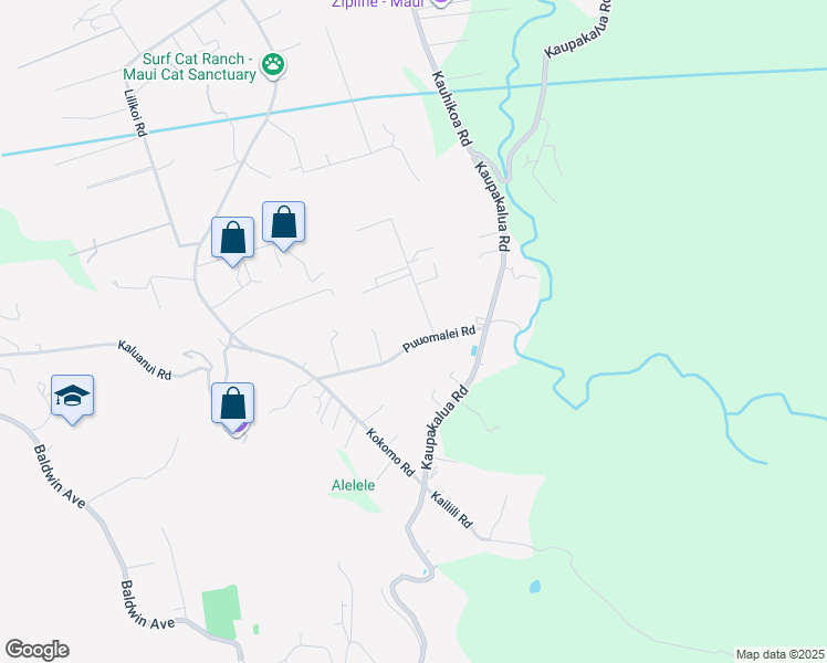 map of restaurants, bars, coffee shops, grocery stores, and more near 2650 Poko Place in Haiku-Pauwela