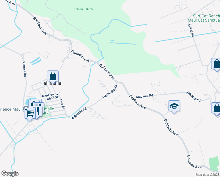 map of restaurants, bars, coffee shops, grocery stores, and more near 1581 Haliimaile Road in Makawao