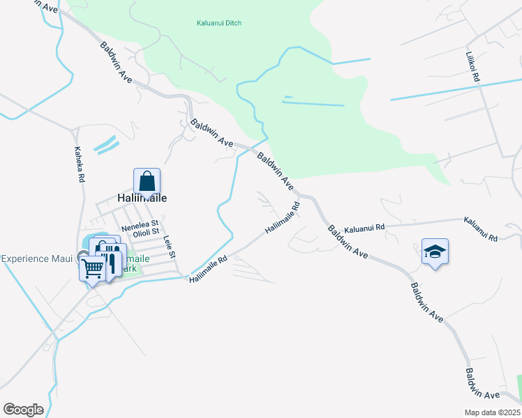 map of restaurants, bars, coffee shops, grocery stores, and more near 1601 Haliimaile Road in Makawao