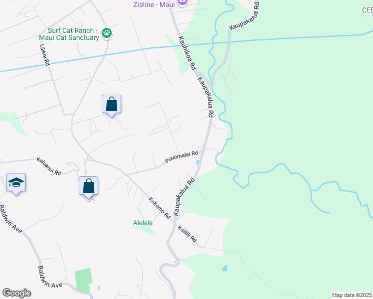 map of restaurants, bars, coffee shops, grocery stores, and more near 2683 Puuomalei Road in Maui County