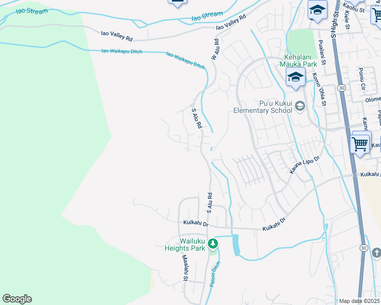 map of restaurants, bars, coffee shops, grocery stores, and more near 324 Ekoa Place in Wailuku