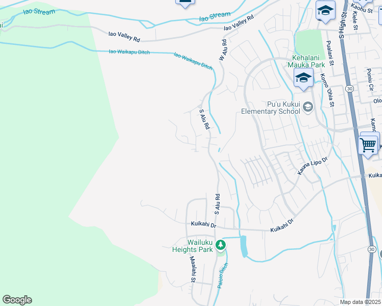 map of restaurants, bars, coffee shops, grocery stores, and more near 324 Ekoa Place in Wailuku