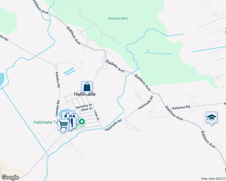 map of restaurants, bars, coffee shops, grocery stores, and more near 2450 Baldwin Avenue in Makawao