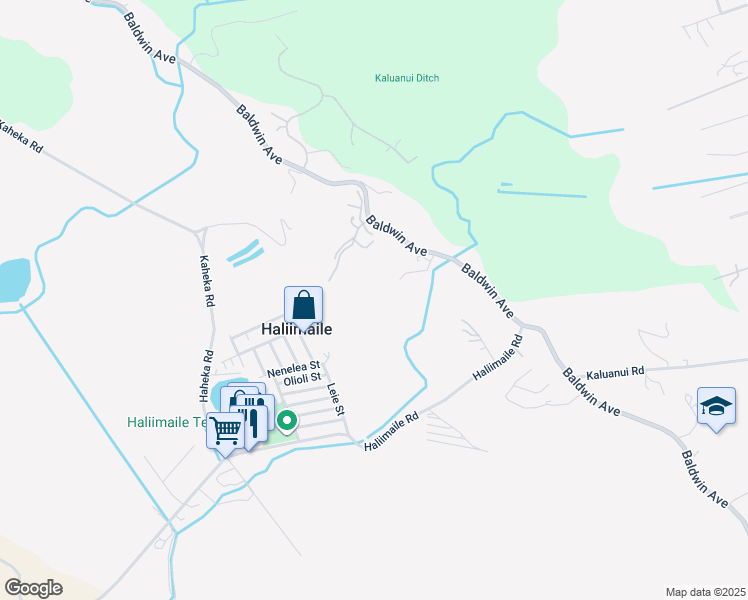 map of restaurants, bars, coffee shops, grocery stores, and more near 2450 Baldwin Avenue in Makawao