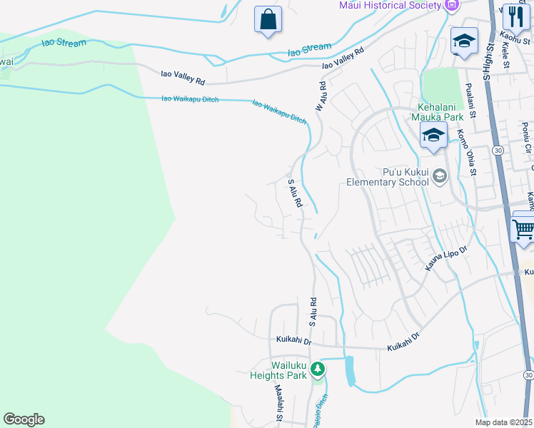 map of restaurants, bars, coffee shops, grocery stores, and more near 306 Ekoa Place in Wailuku