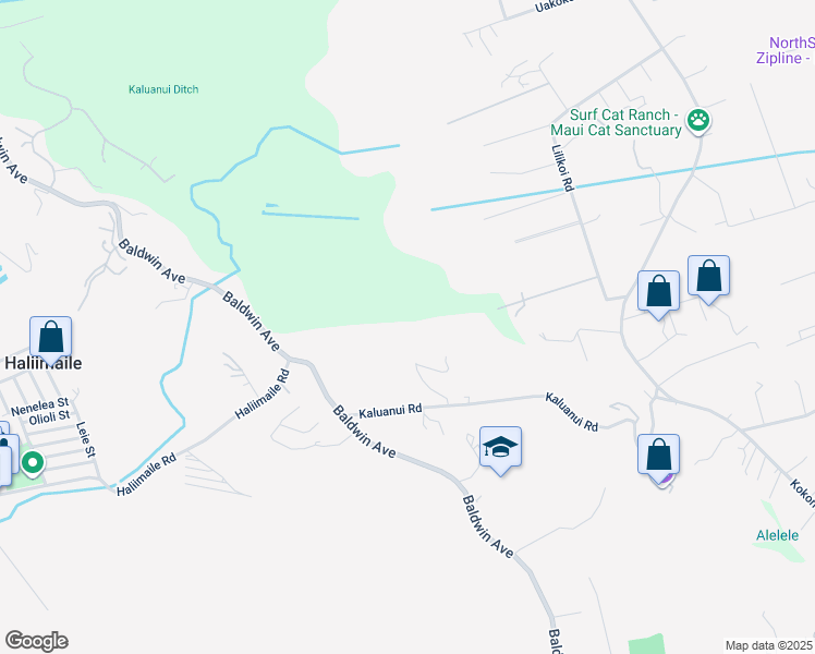 map of restaurants, bars, coffee shops, grocery stores, and more near 179 Kaluanui Road in Makawao