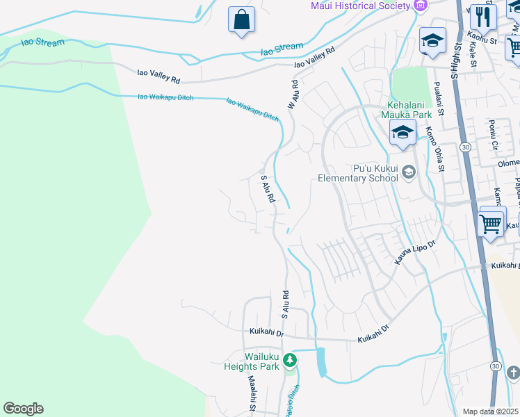 map of restaurants, bars, coffee shops, grocery stores, and more near 275 Ekoa Place in Wailuku