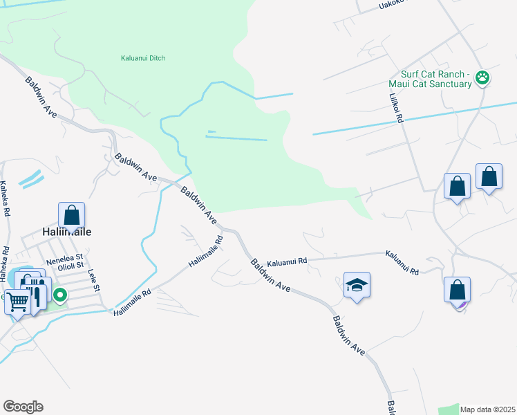 map of restaurants, bars, coffee shops, grocery stores, and more near 2759 Baldwin Avenue in Makawao