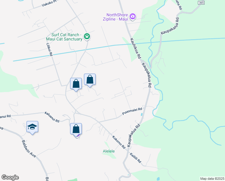 map of restaurants, bars, coffee shops, grocery stores, and more near 37 Poko Way in Haiku-Pauwela