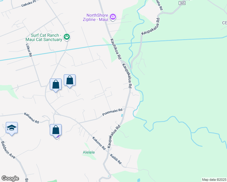 map of restaurants, bars, coffee shops, grocery stores, and more near 2615 Poko Place in Haiku-Pauwela
