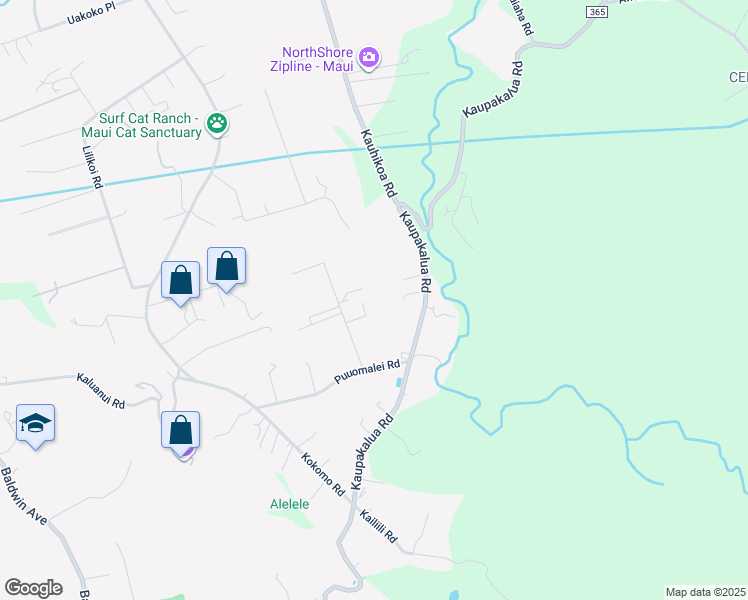 map of restaurants, bars, coffee shops, grocery stores, and more near 2615 Poko Place in Haiku-Pauwela