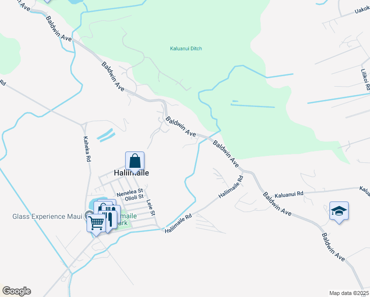 map of restaurants, bars, coffee shops, grocery stores, and more near 2430 Baldwin Avenue in Makawao