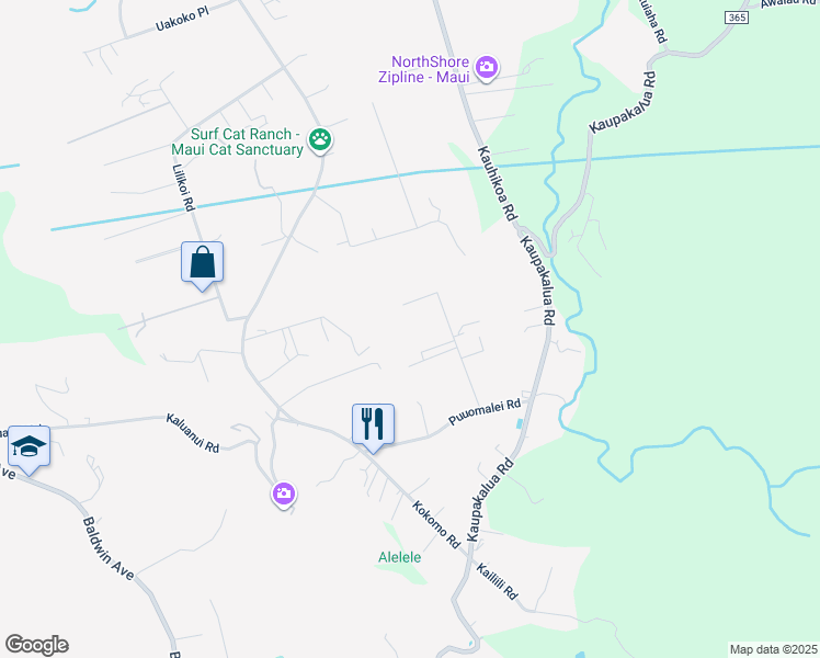 map of restaurants, bars, coffee shops, grocery stores, and more near 37 Poko Way in Haiku-Pauwela