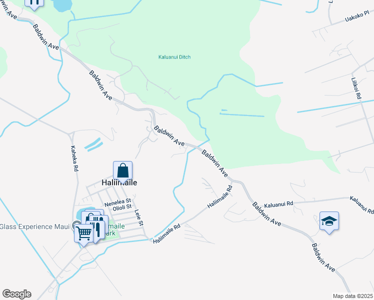 map of restaurants, bars, coffee shops, grocery stores, and more near 2420 Baldwin Avenue in Makawao