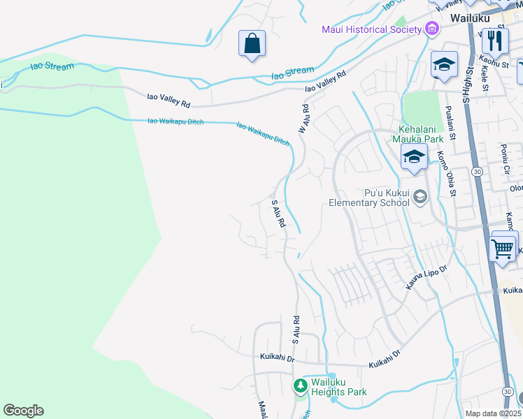 map of restaurants, bars, coffee shops, grocery stores, and more near 219 Ekoa Place in Wailuku