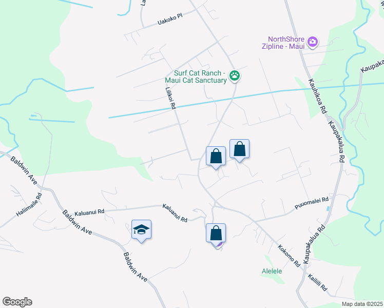 map of restaurants, bars, coffee shops, grocery stores, and more near 2095 Lilikoi Road in Haiku-Pauwela