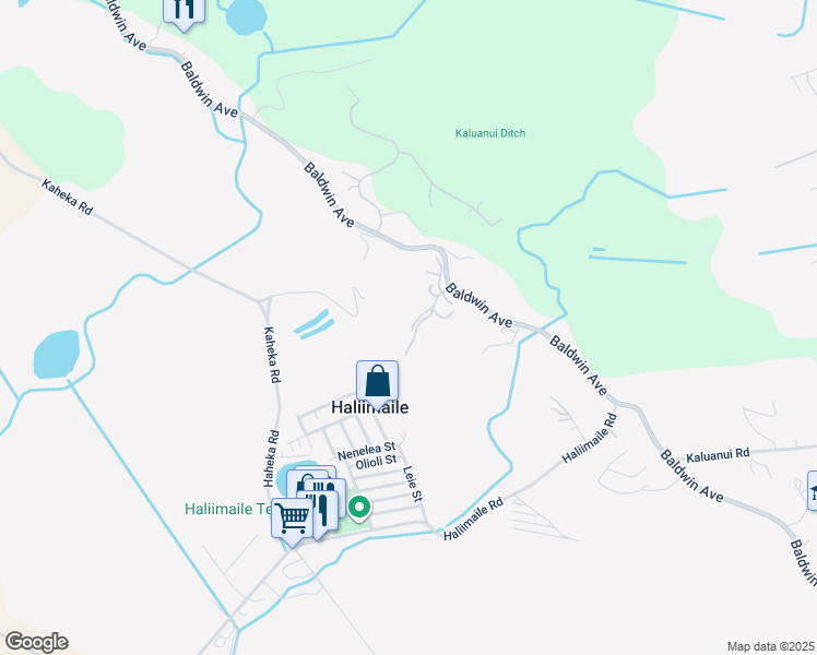 map of restaurants, bars, coffee shops, grocery stores, and more near 2370 Baldwin Avenue in Makawao