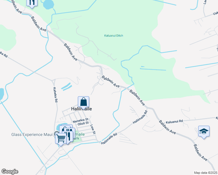 map of restaurants, bars, coffee shops, grocery stores, and more near 2420 Baldwin Avenue in Makawao