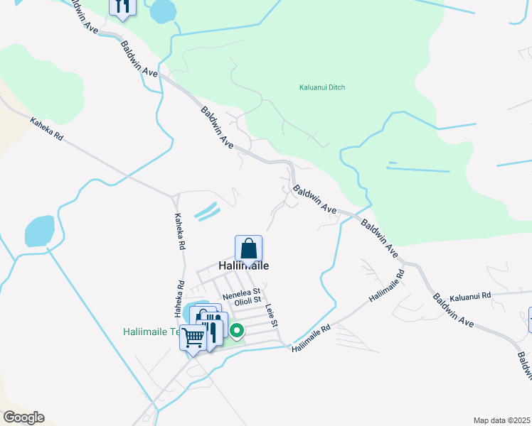 map of restaurants, bars, coffee shops, grocery stores, and more near 2370 Baldwin Avenue in Makawao